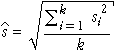 sHat=root(mean s2)